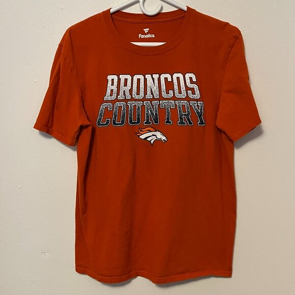 Fanatics T-Shirt Broncos Country Short Sleeve Orange with White Letters Size M - Picture 1 of 4